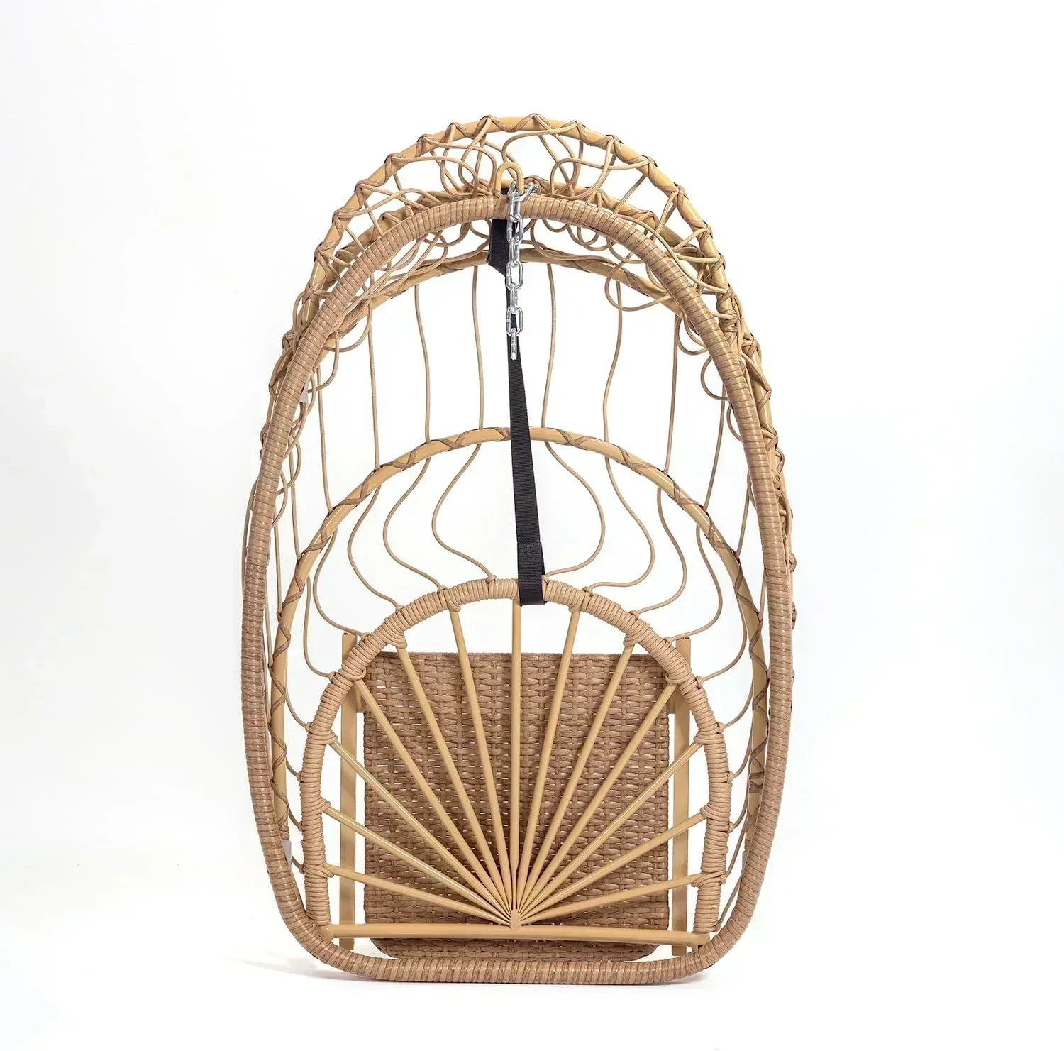 Yechen Indoor Outdoor Egg Hanging Chair Stand Patio Wicker Swing Egg Chair Swinging Chair